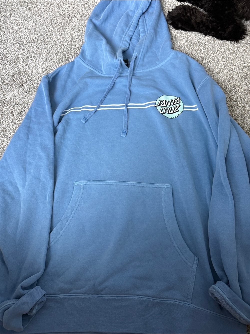 Santa Cruz Skateboards Light Blue Pullover Hoodie with Chest Logo